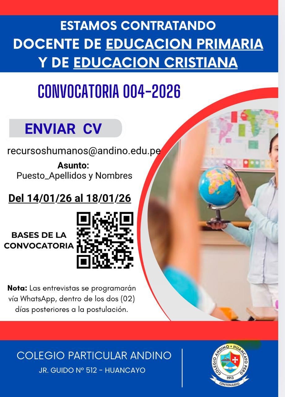 ¡ÚNETE A NUESTRO EQUIPO 2026! Si cumples con el perfil y requisitos participa de nuestra convocatoria.